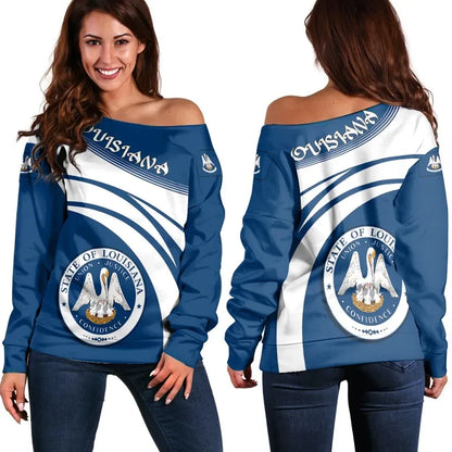 Louisiana Coat Of Arms Shoulder Sweater Cricket
