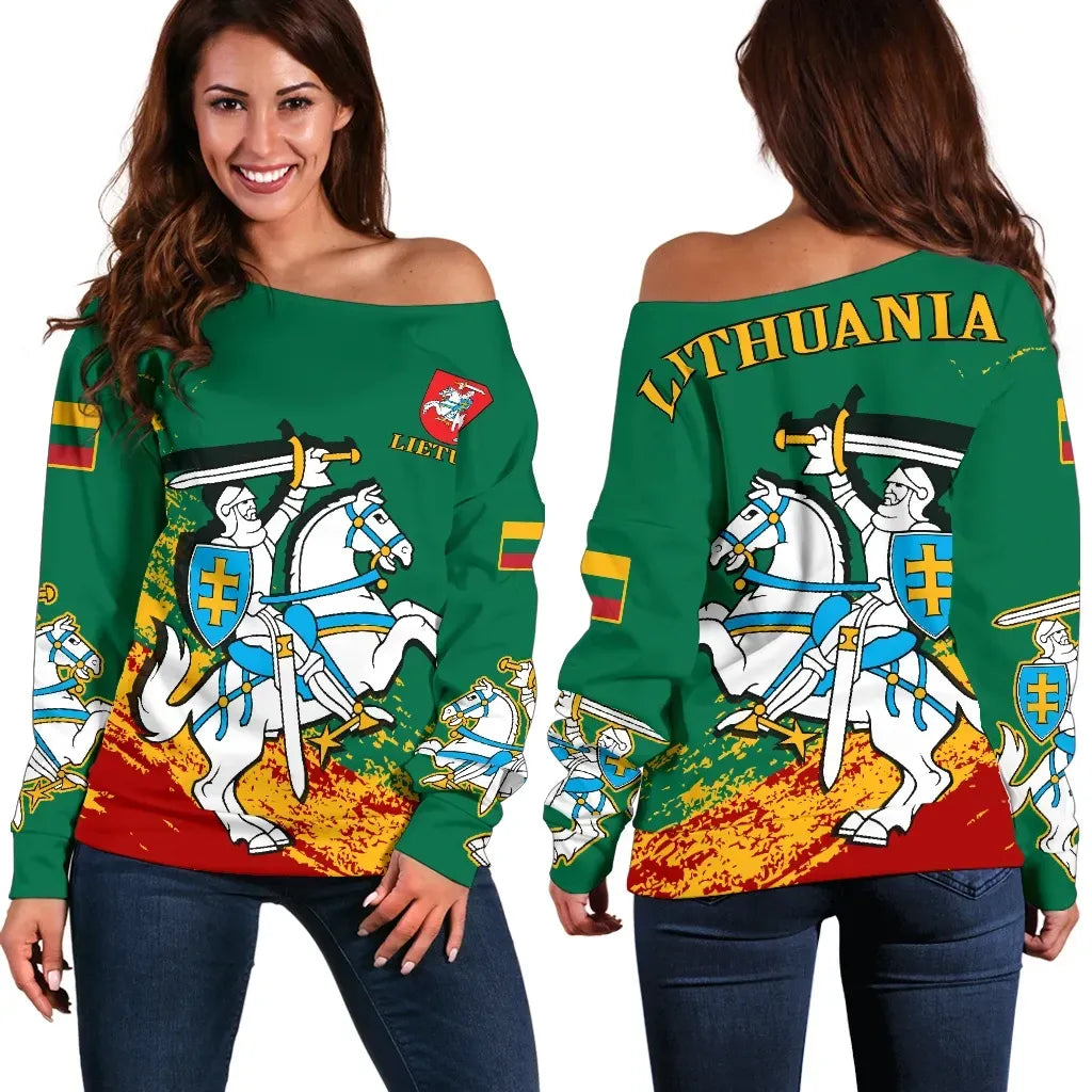 Lietuva Lithuania Special Off Shoulder Sweater