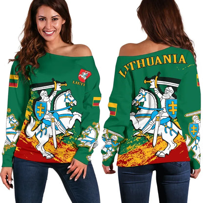 Lietuva Lithuania Special Off Shoulder Sweater