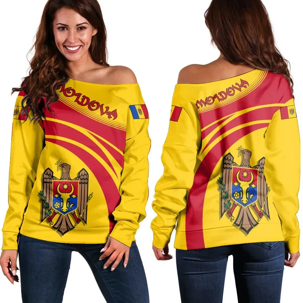 Moldova Coat Of Arms Shoulder Sweater Cricket