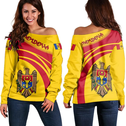 Moldova Coat Of Arms Shoulder Sweater Cricket