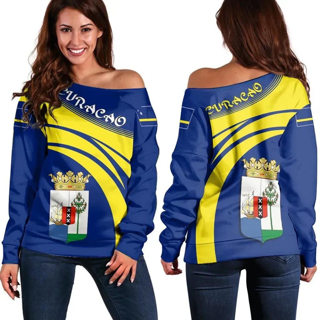 Curacao Coat Of Arms Shoulder Sweater Cricket