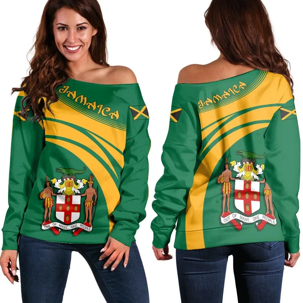 Jamaica Coat Of Arms Shoulder Sweater Cricket