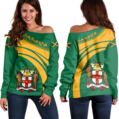 Jamaica Coat Of Arms Shoulder Sweater Cricket