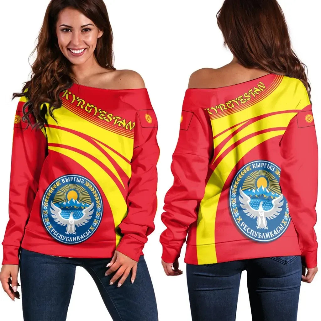 Kyrgyzstan Coat Of Arms Shoulder Sweater Cricket