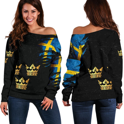 Sweden In Me Off Shoulder Sweater Special Grunge Style