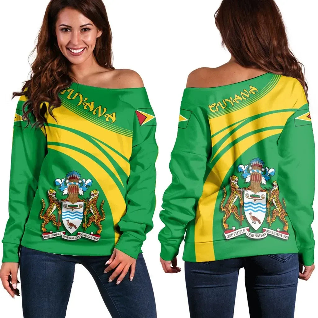 Guyana Coat Of Arms Shoulder Sweater Cricket