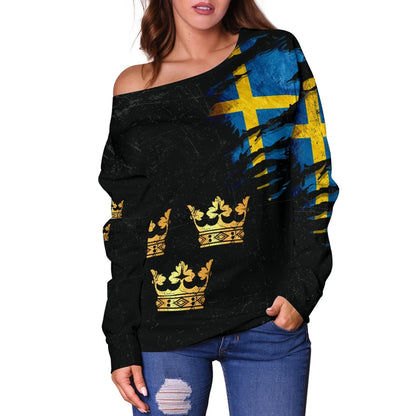Sweden In Me Off Shoulder Sweater Special Grunge Style