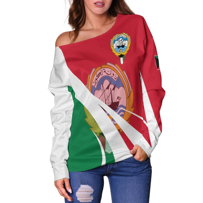 Kuwait Off Shoulder Sweater Flag Original Basic
