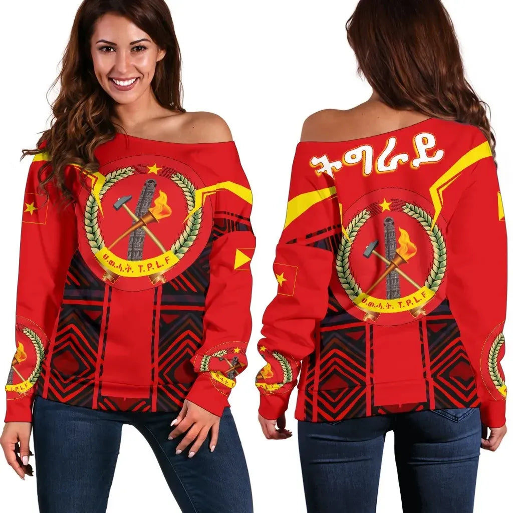 Tigray Coat Of Arms New Women's Off Shoulder Sweater