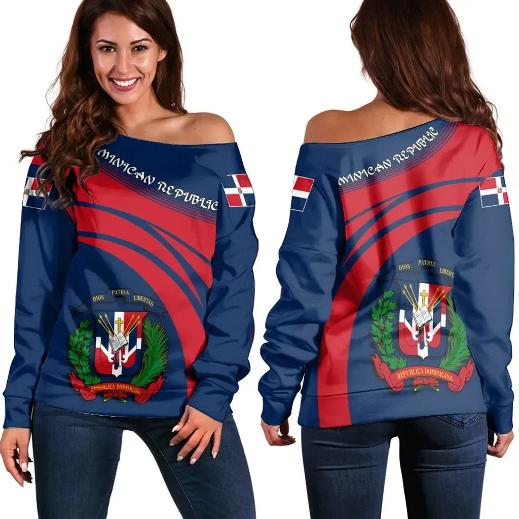 Dominican Republic Coat Of Arms Shoulder Sweater Cricket