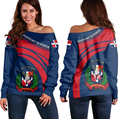 Dominican Republic Coat Of Arms Shoulder Sweater Cricket