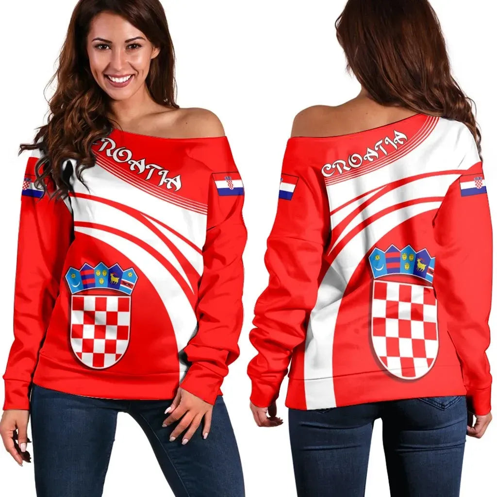 Croatia Coat Of Arms Shoulder Sweater Cricket