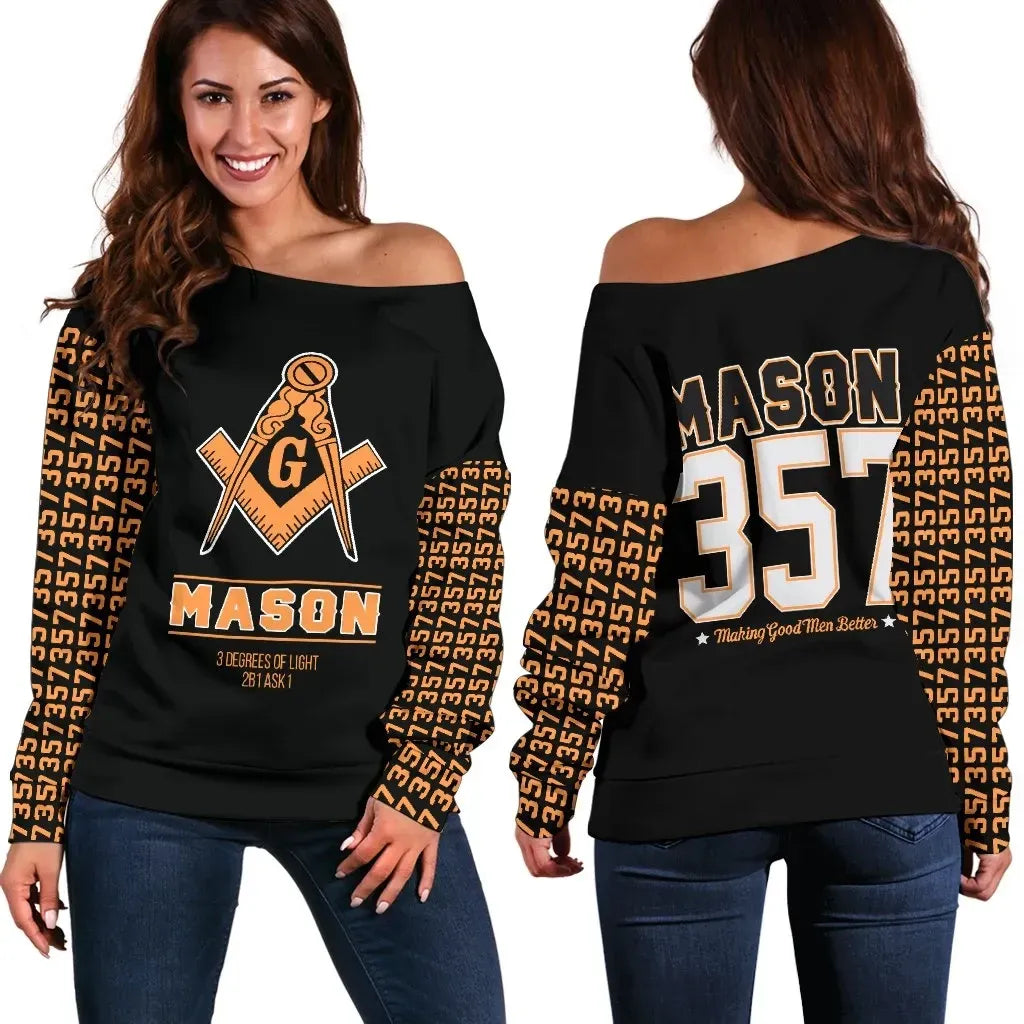 MasonicWomen's Off Shoulder Sweater