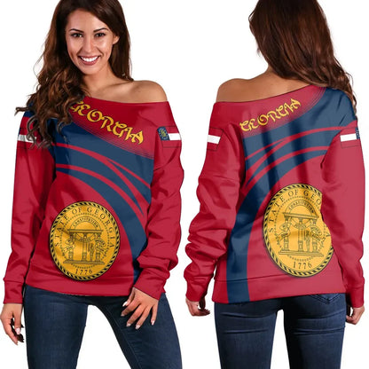Georgia U.S. state Coat Of Arms Shoulder Sweater Cricket