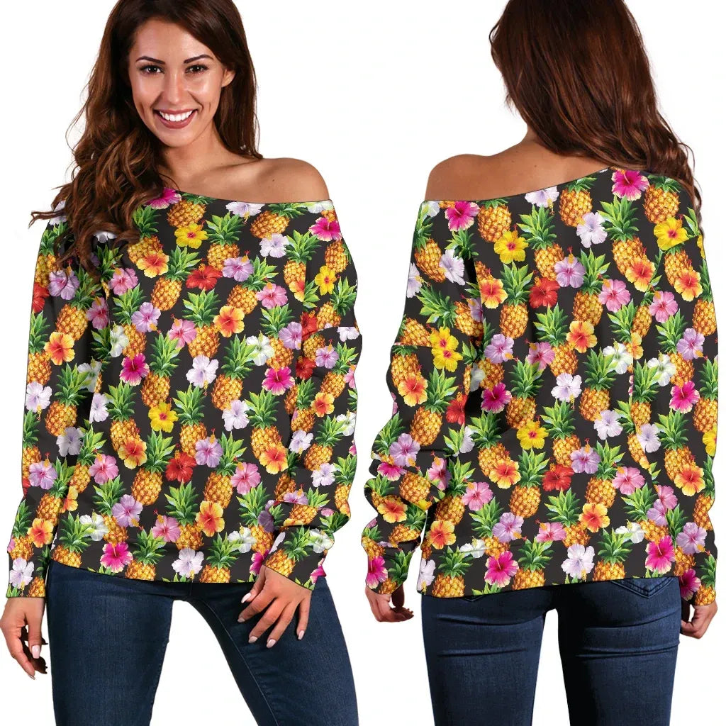 Pineapple 19Th Off Shoulder Sweater