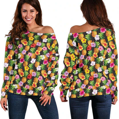 Pineapple 19Th Off Shoulder Sweater