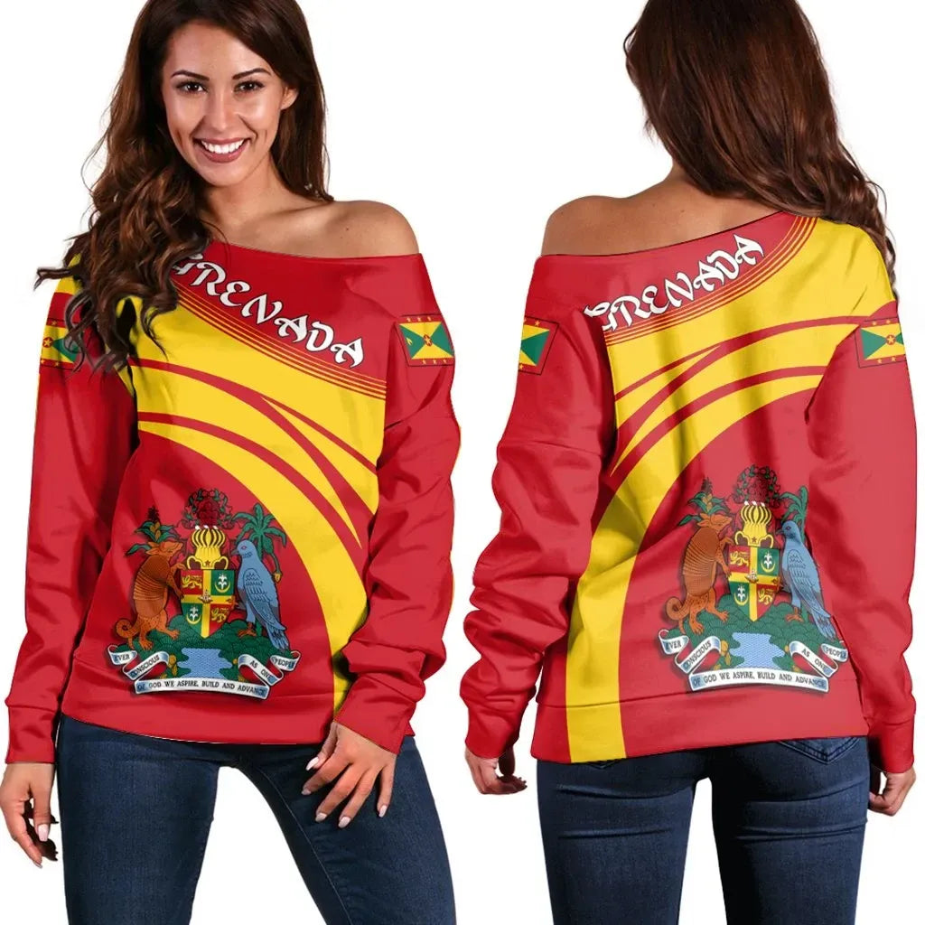 Grenada Coat Of Arms Shoulder Sweater Cricket