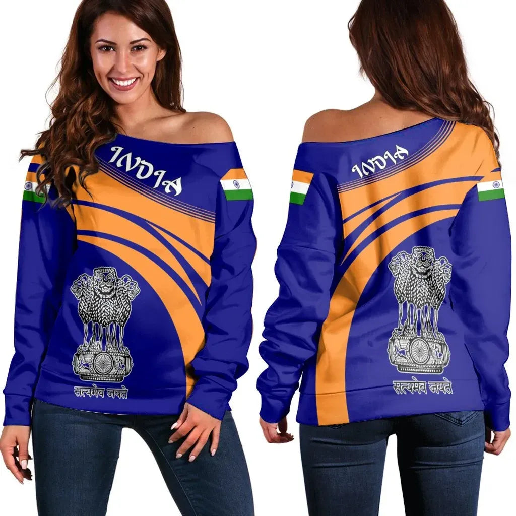 India Coat Of Arms Shoulder Sweater Cricket
