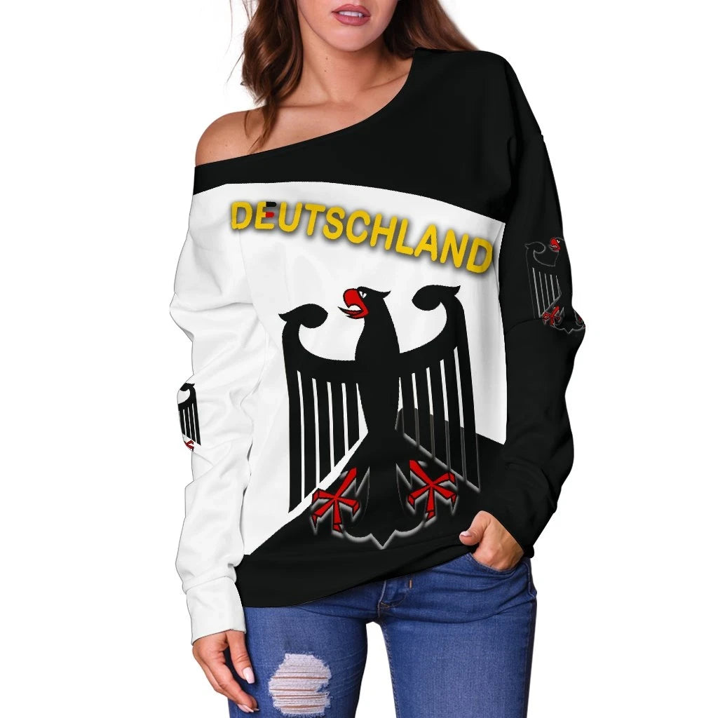 Germany Women Off Shoulder Sweater Sporty Style