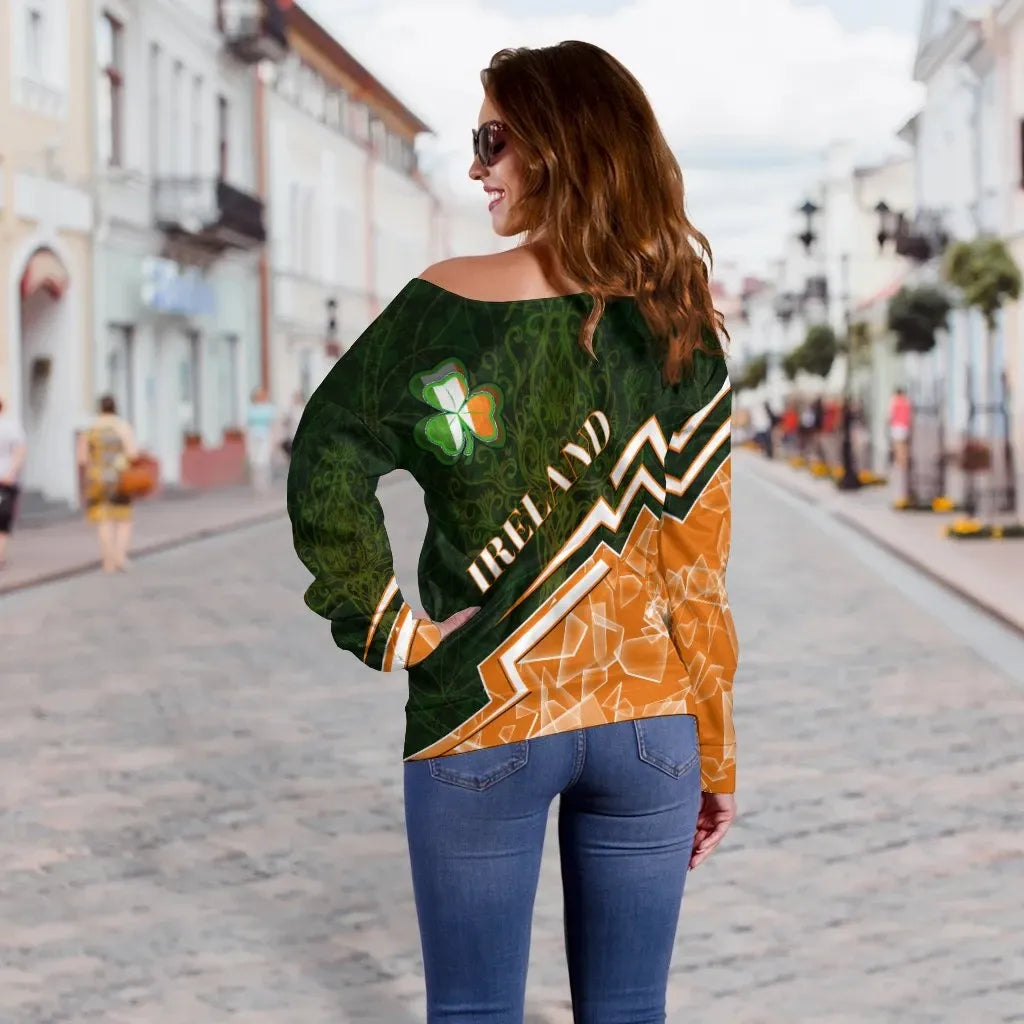 Ireland Women's Off Shoulder Sweater Irish Spirit