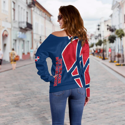 Dominican Republic Off Shoulder Sweater Strong Square