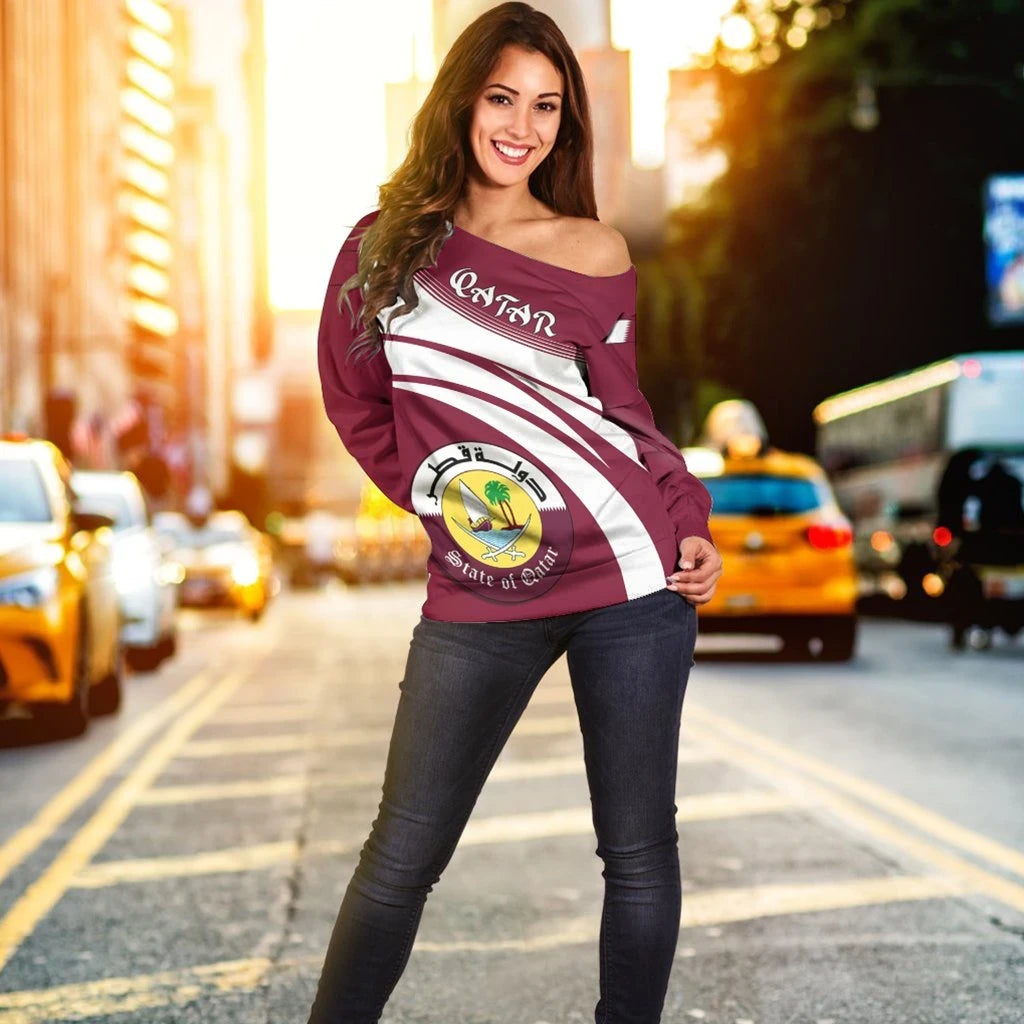 Qatar Coat Of Arms Shoulder Sweater Cricket