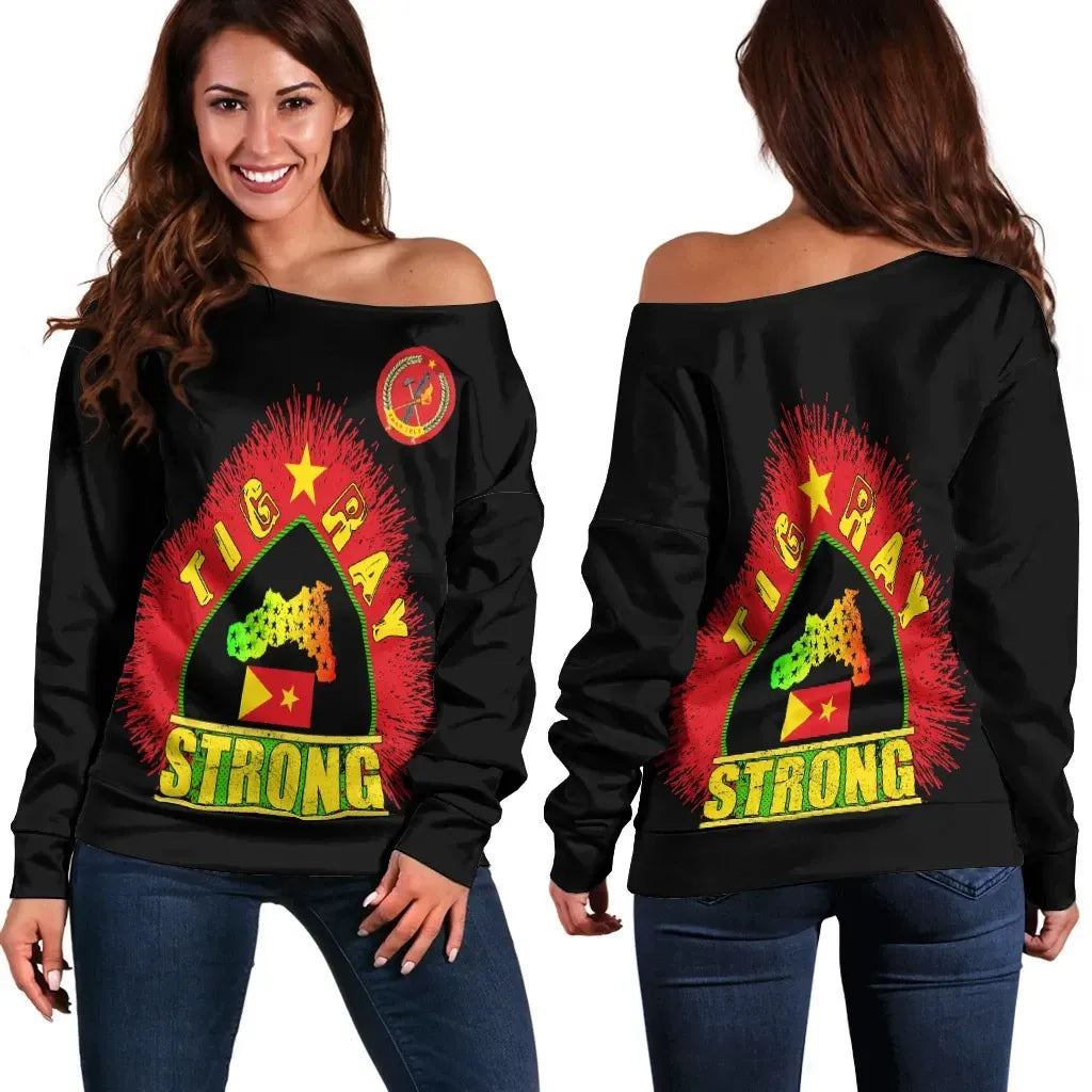 Tigray Off Shoulder Sweater Strong Black