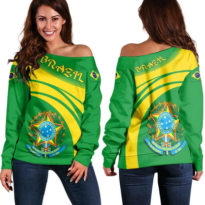 Brazil Coat Of Arms Shoulder Sweater Cricket