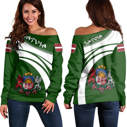 Latvia Coat Of Arms Shoulder Sweater Cricket