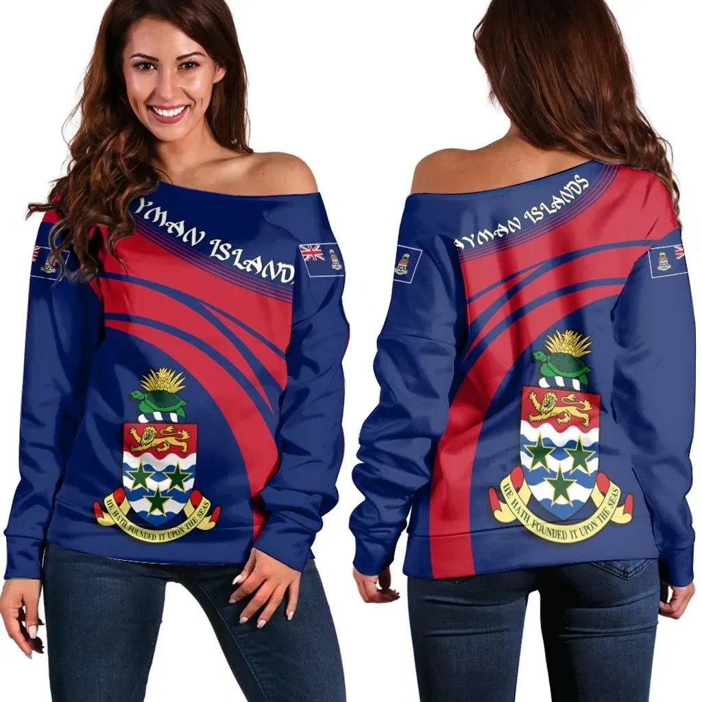 Cayman Islands Coat Of Arms Shoulder Sweater Cricket