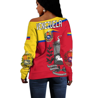 Venezuela Coat Of Arms Women's Off Shoulder Sweater