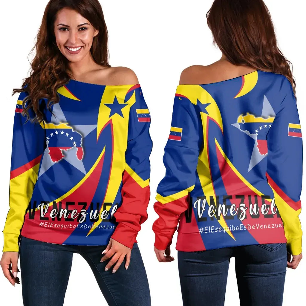Women's Off Shoulder Sweater Venezuela In My Heart