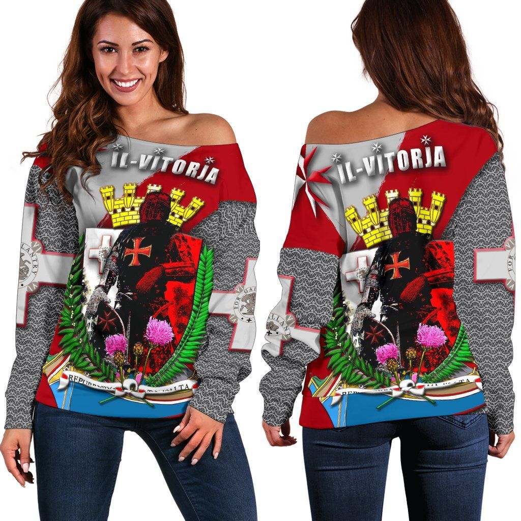 MALTA IL,VITORJA Women's Off Shoulder Sweater Knights of Malta