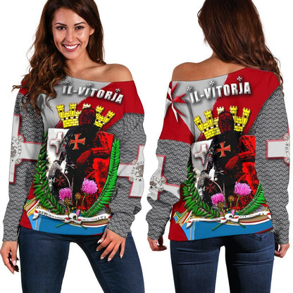 MALTA IL,VITORJA Women's Off Shoulder Sweater Knights of Malta
