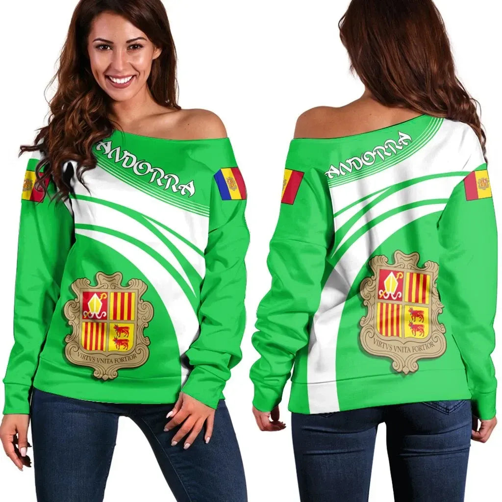 Andorra Coat Of Arms Shoulder Sweater Cricket