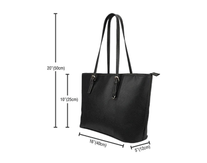 Barbados Hibiscus Leather Tote Bag