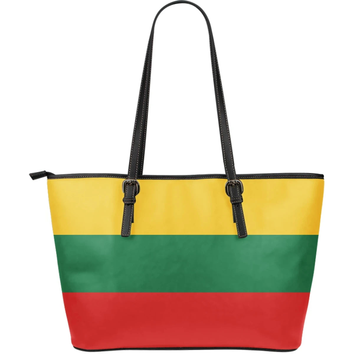 Lithuania Lietuva Flag Leather Tote Bag