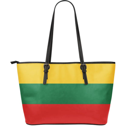 Lithuania Lietuva Flag Leather Tote Bag