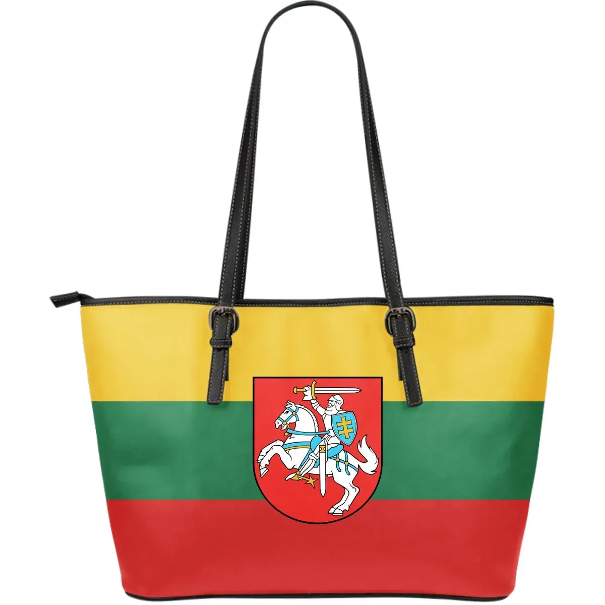 Lithuania Lietuva Flag Leather Tote Bag