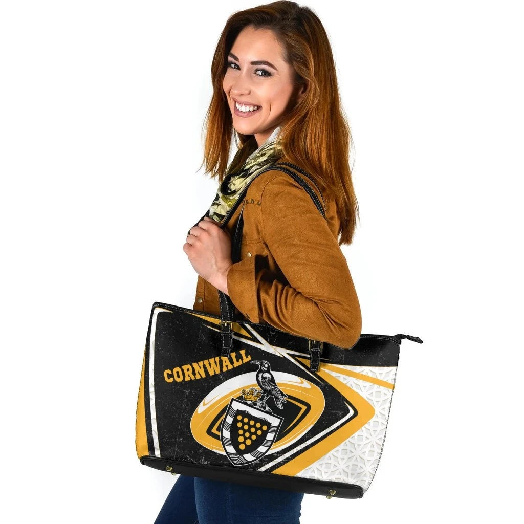 Cornwall Rugby Leather Tote Bag Celtic Cornwall Rugby Ball