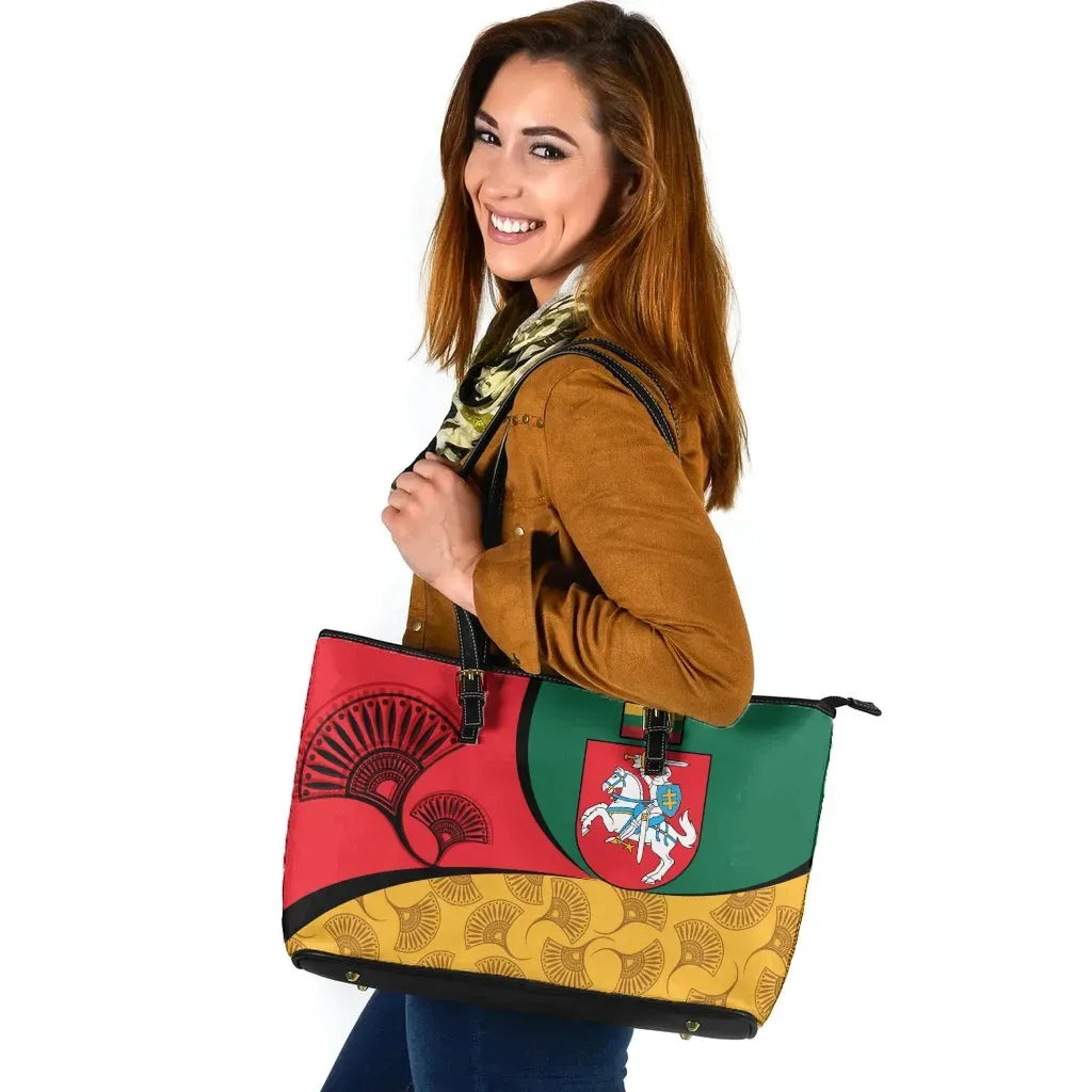 Lithuania Leather Tote Bag Flag Of Lithuania