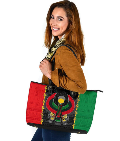 Pan African Leather Tote Bag Pan Africanism Ancient Egypt Horus