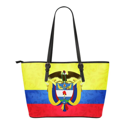 Colombia Coat Of Arms Leather Tote Bag