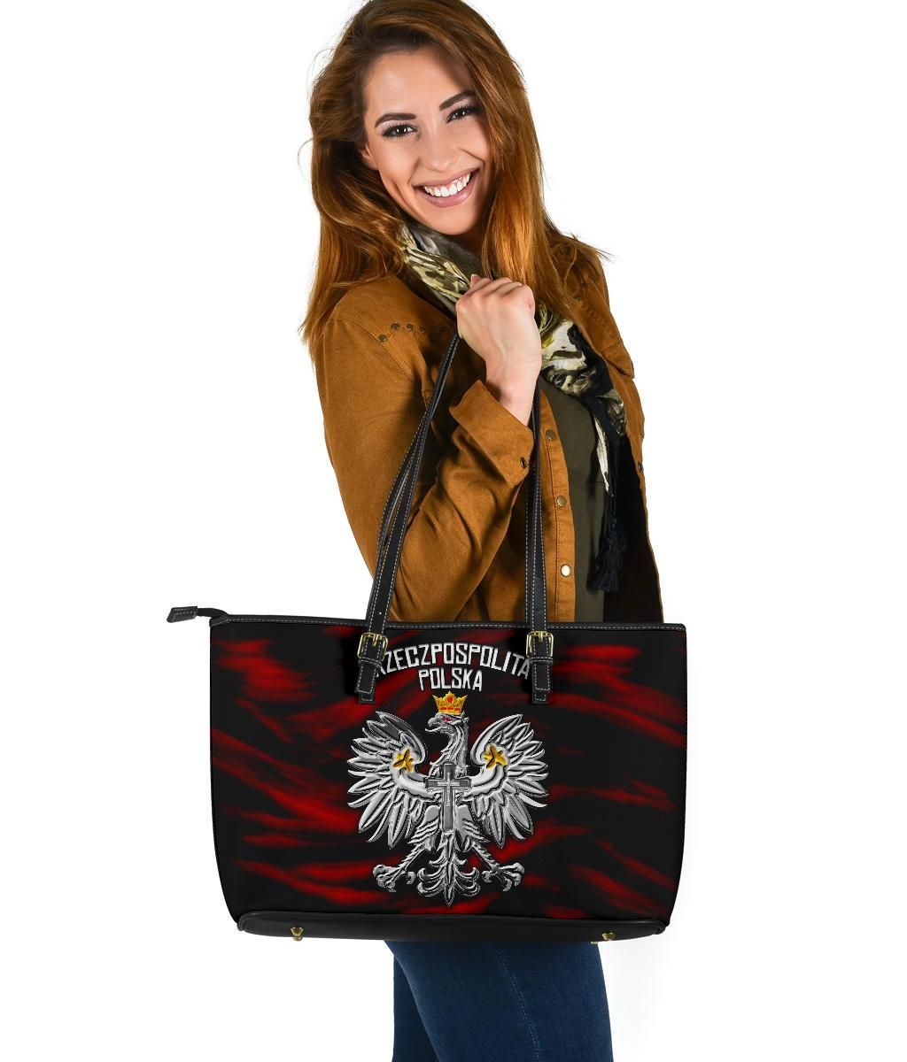 Poland Leather Tote Bag Polish Eagle