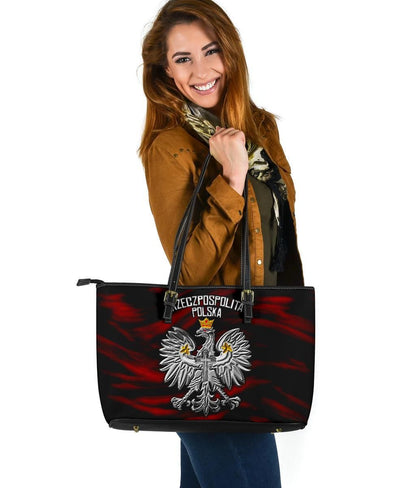 Poland Leather Tote Bag Polish Eagle