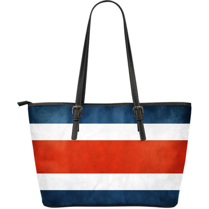 Costa Rica Grunge Flag Leather Tote Bag