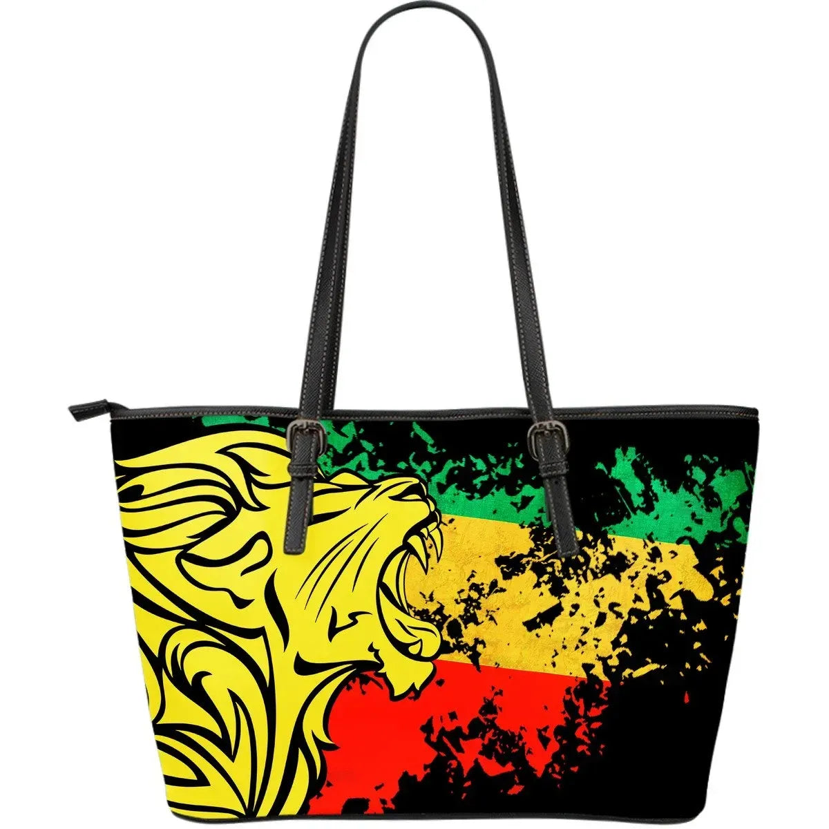 Ethiopia Leather Tote Bag Lion