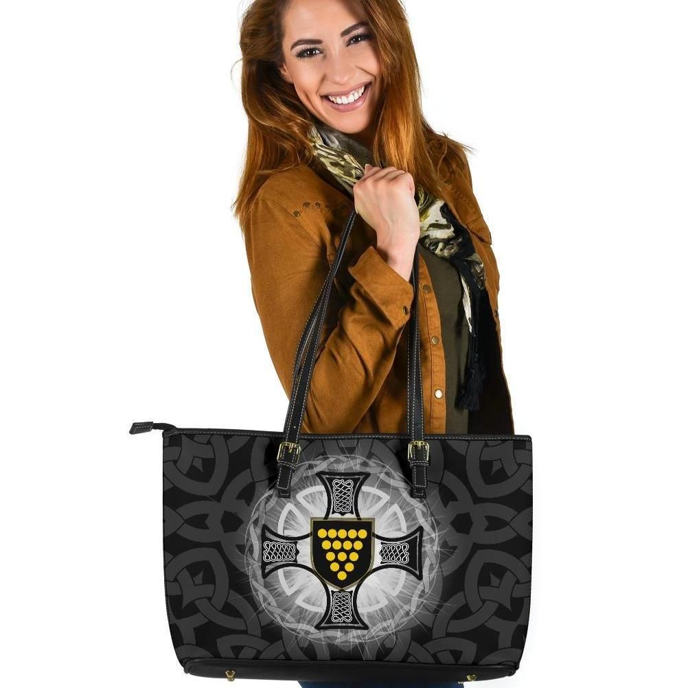 Cornwall Leather Tote Bag Cornwall Coat Of Arms With Celtic Cross Bn25