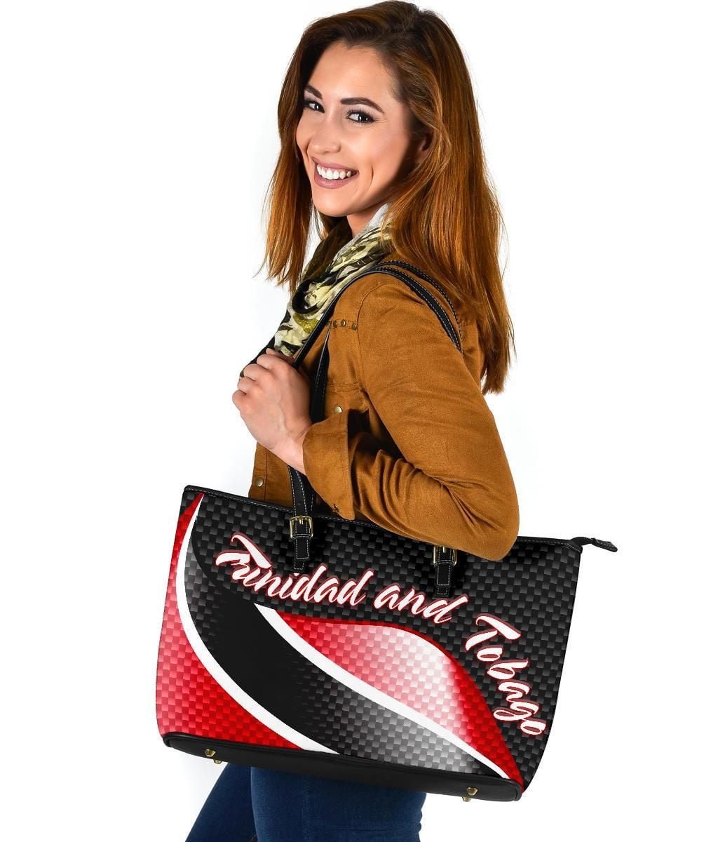 Trinidad And Tobago Leather Tote Bag Trinidad And Tobago Flag